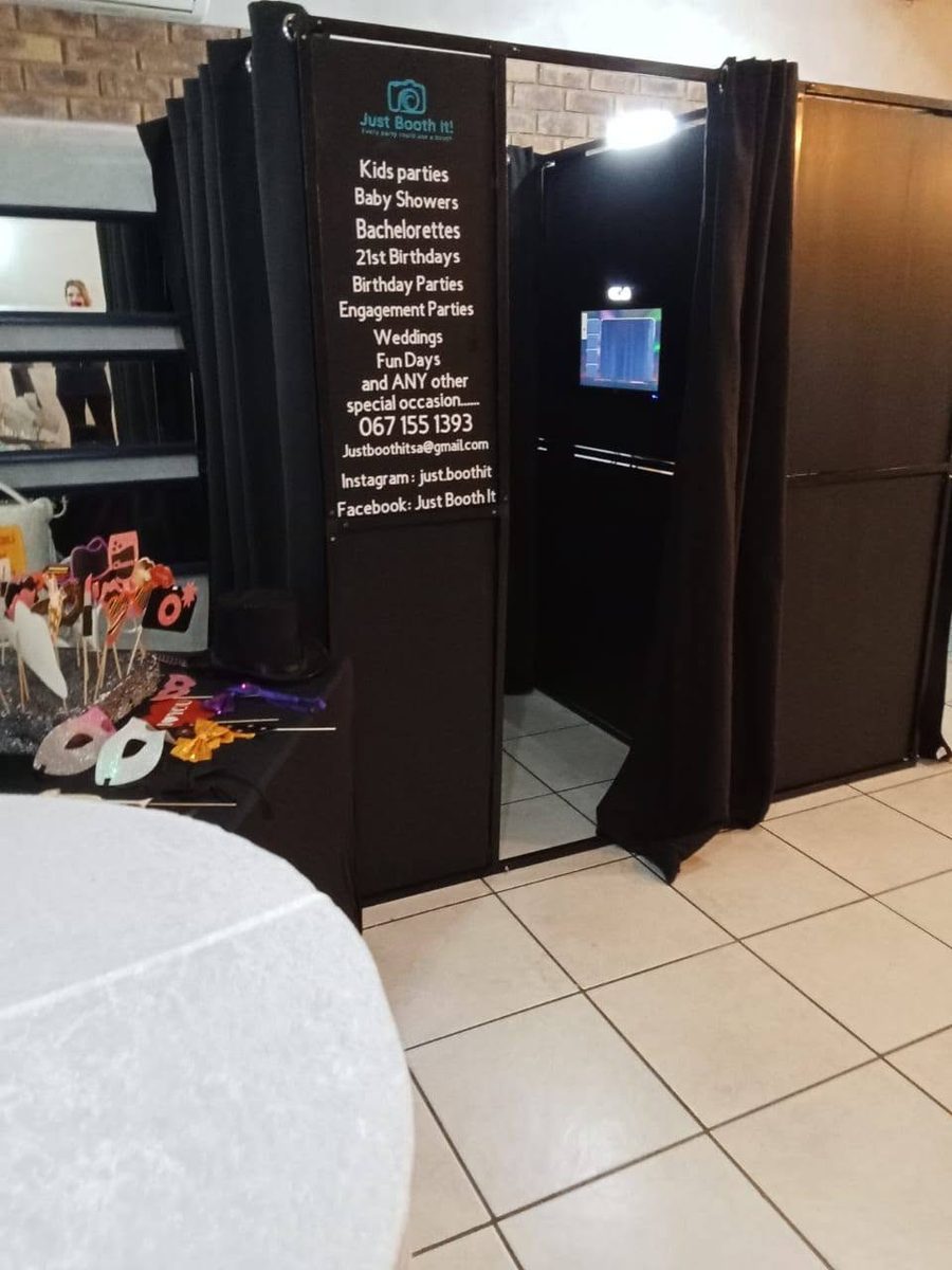 Inside the photo booth with live screen